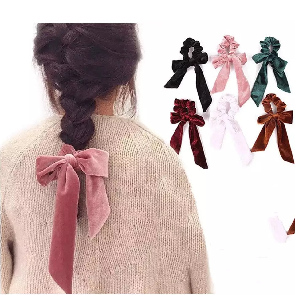 Women’s Velvet Ribbon Bow Scrunchies
