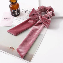 Load image into Gallery viewer, Women’s Velvet Ribbon Bow Scrunchies
